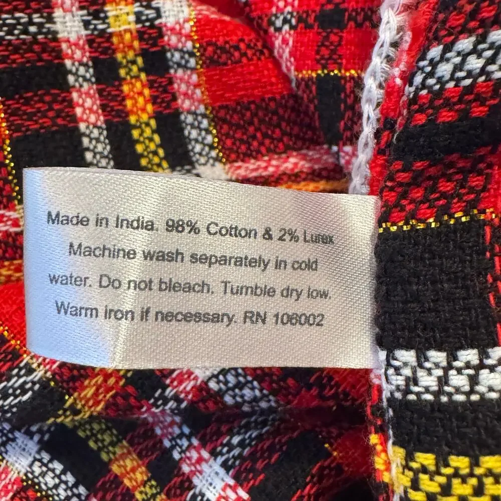 The Farmhouse by Rachel Ashwell Red Tartan Plaid Metallic Table Cloth